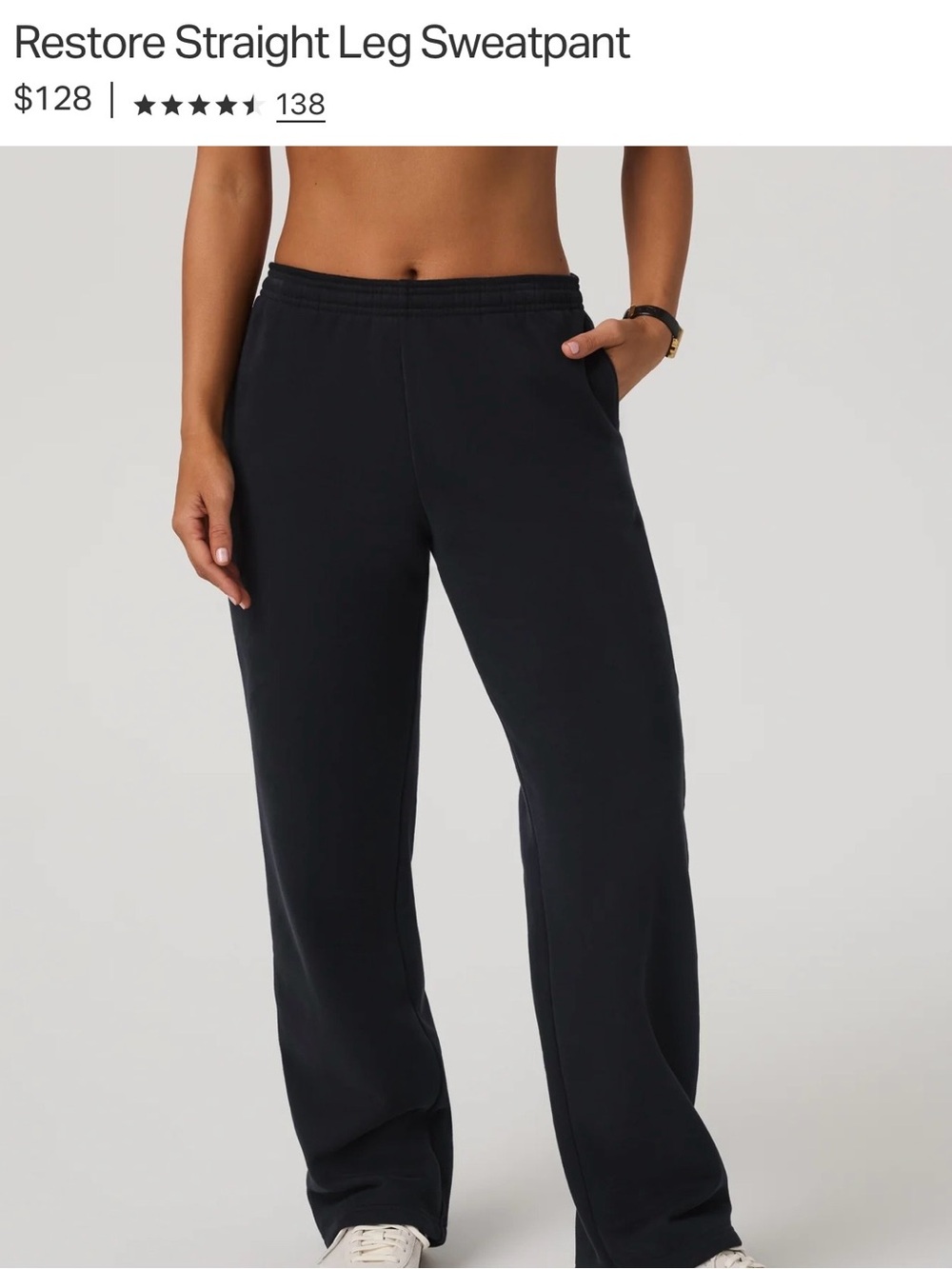Vuori Restore Straight Leg Sweatpant — Black